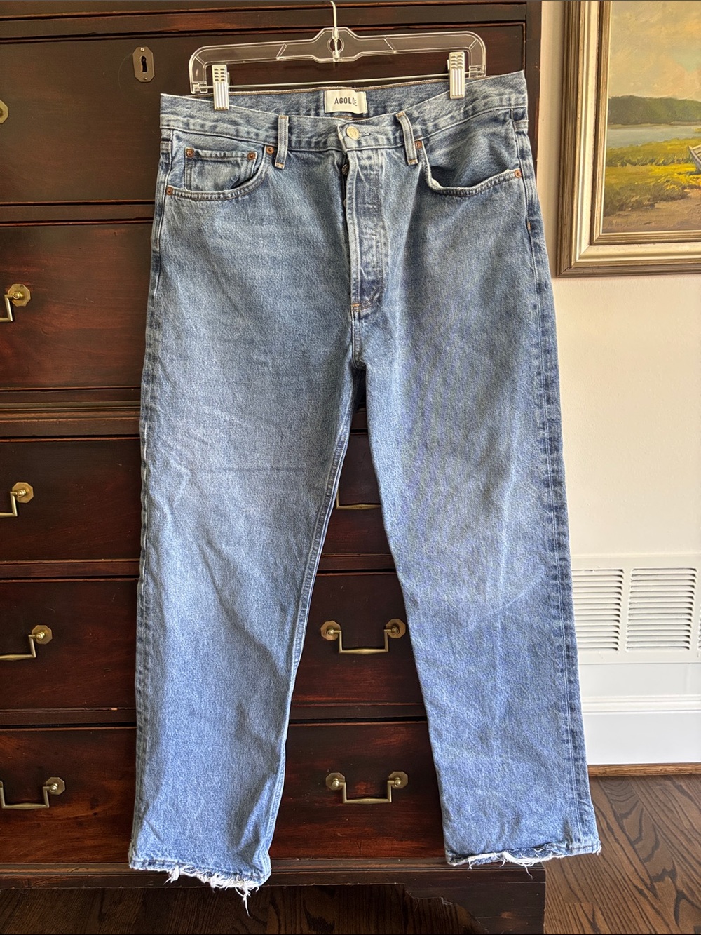 Agolde Women's Straight-Leg Light Blue Jeans Fran 30